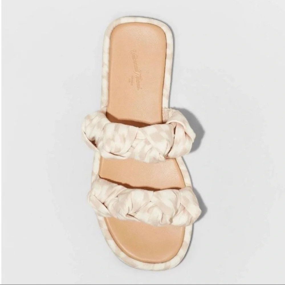 Women's Meg Knotted Slide Sandals - Universal Thread™ Almond Size 8.5